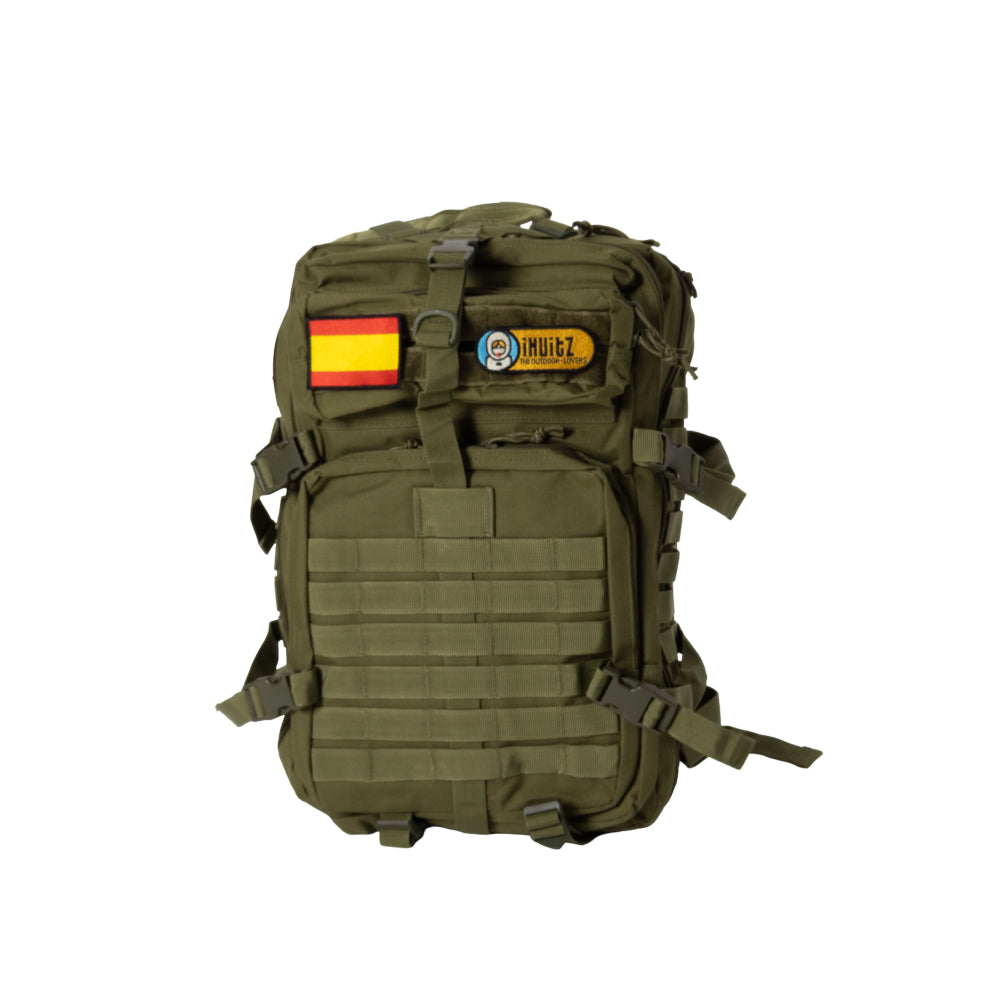 Green military style tactical backpack. 56L