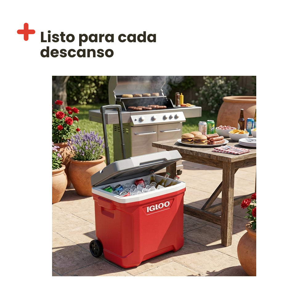 Nevera portátil Igloo Latitude 30 Roller - Rojo