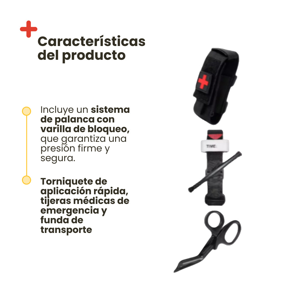 Torniquete de Primeros Auxilios con Tijeras y Funda