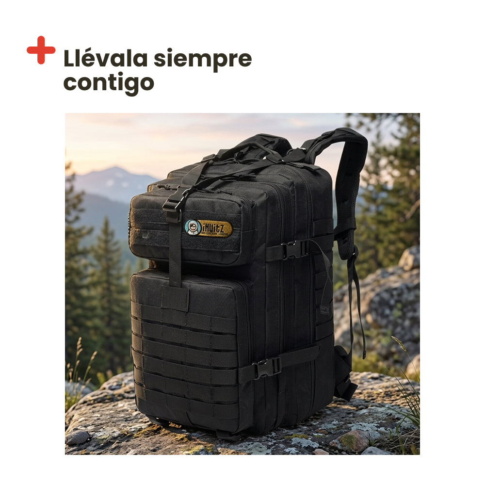 Sac à dos tactique style militaire. 56 L, noir.