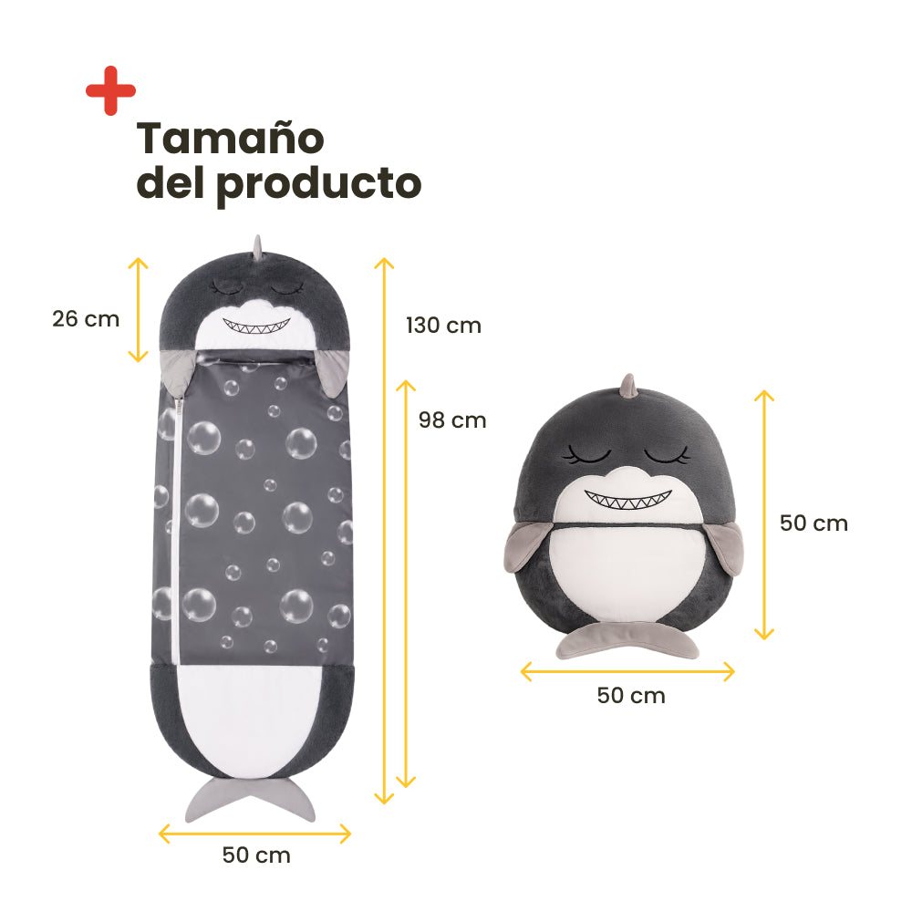 Children's Cotton Sleeping Bag 160x60 – Lightweight, Comfortable, and Safe (Shark)