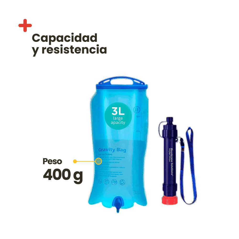 Filtro de agua + depósito 3L