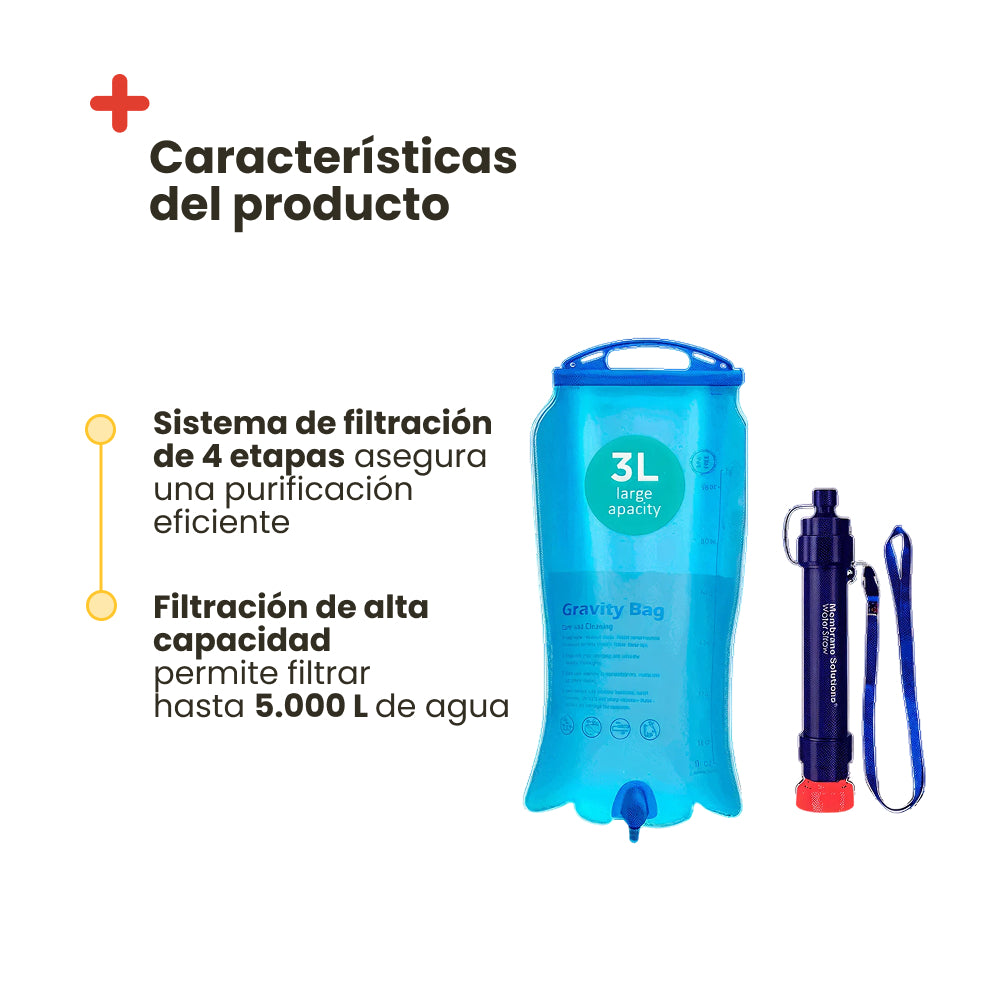 Filtro de agua + depósito 3L