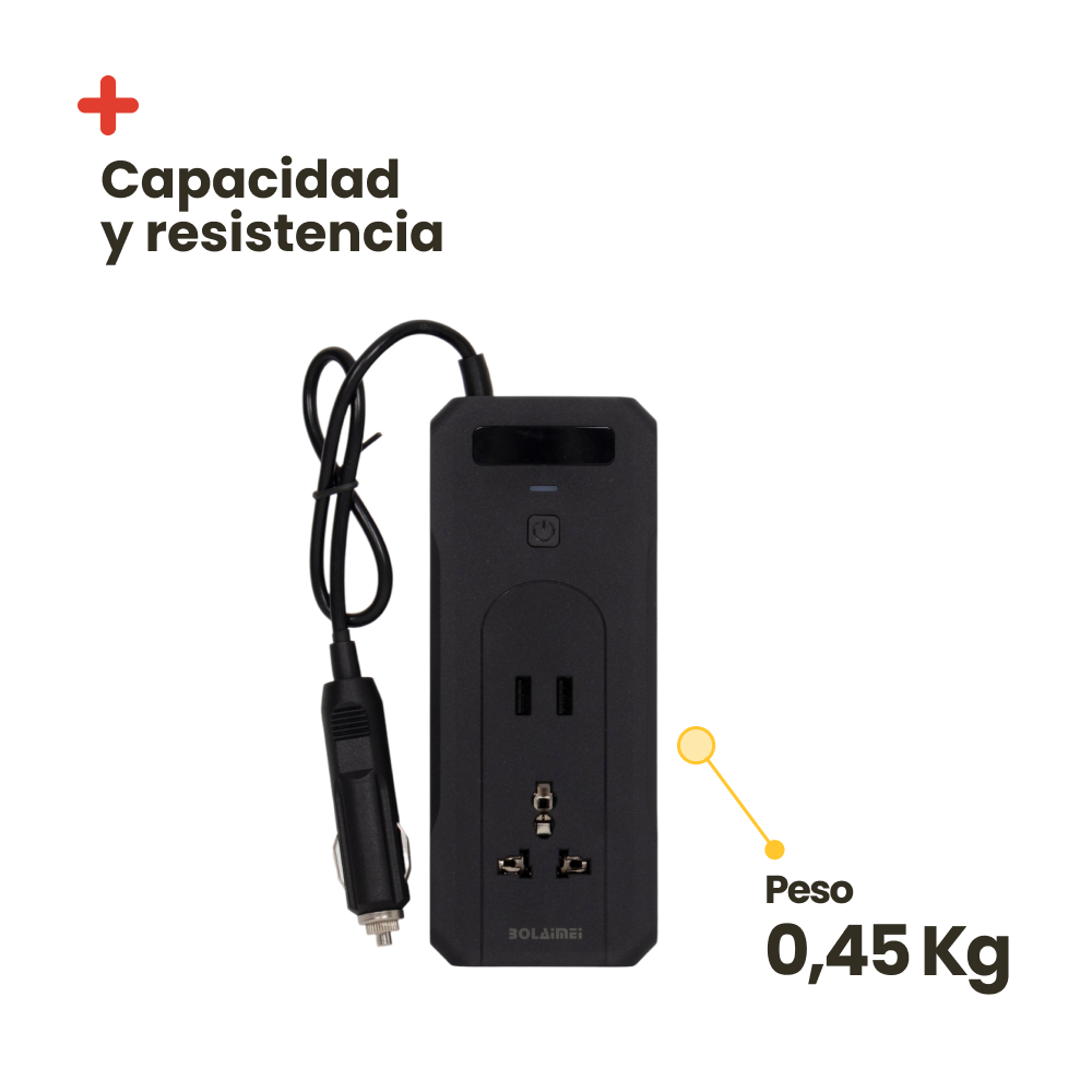Inversor de Corriente 12V a 220V 200W para Coche Inuitz