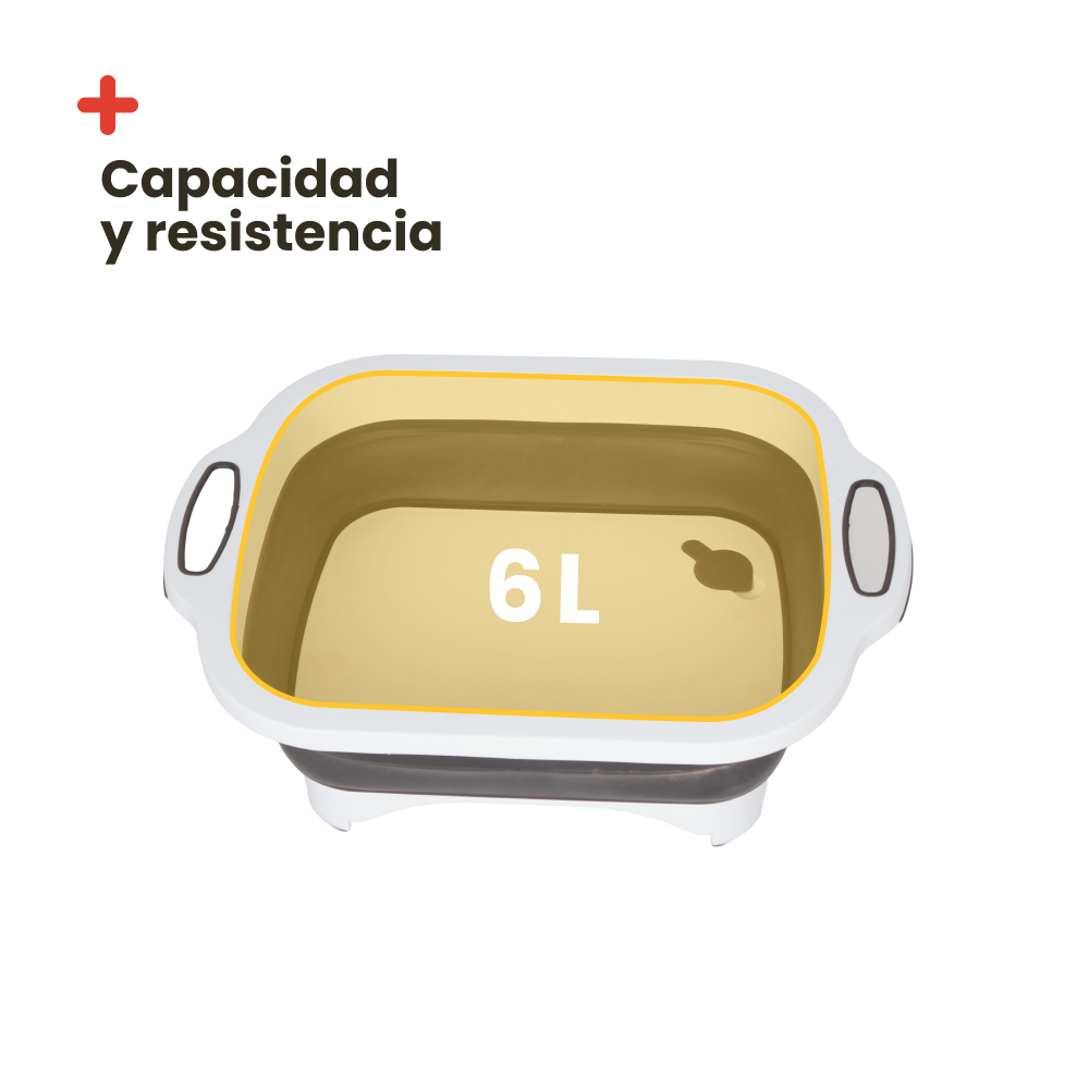 Fregadero plegable y tabla de cortar 2 en 1