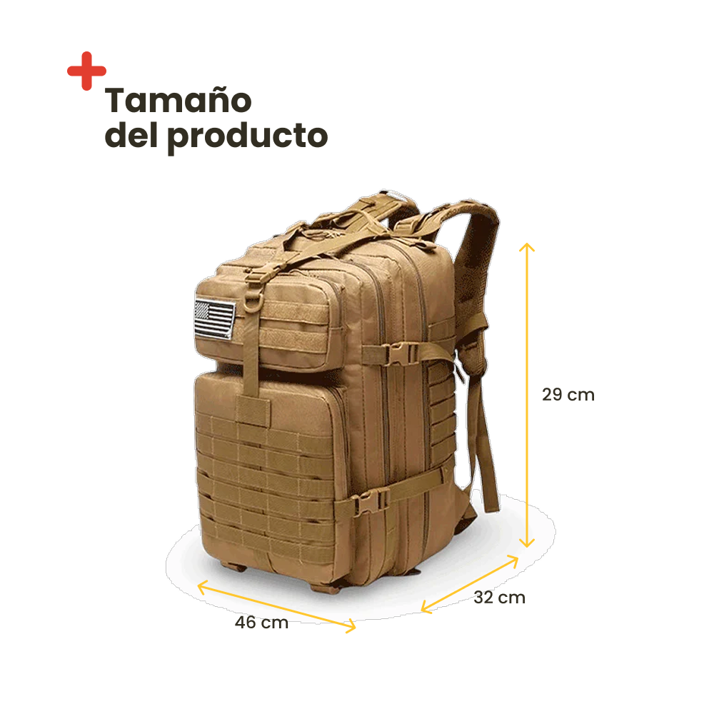 Mochila Táctica estilo Militar. 56L Beige