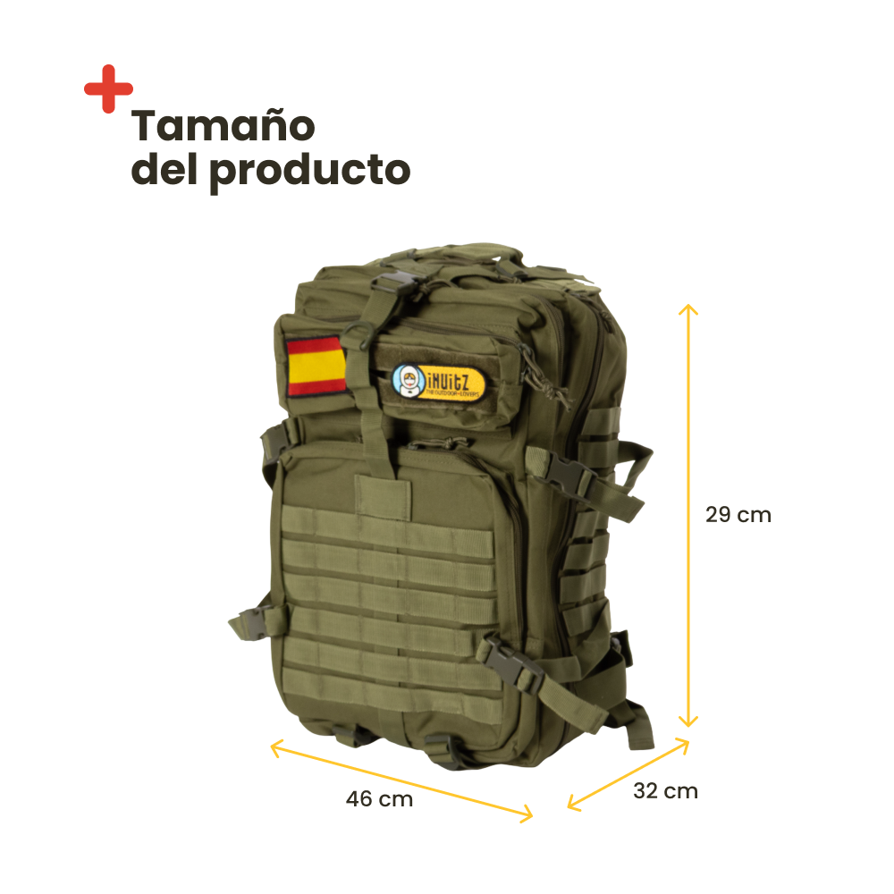 Green military style tactical backpack. 56L