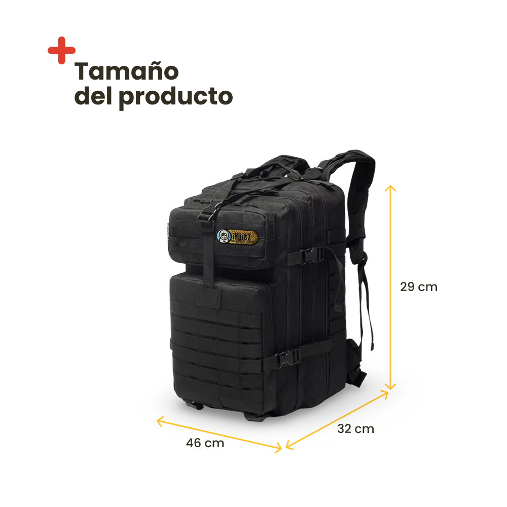 Sac à dos tactique style militaire. 56 L, noir.