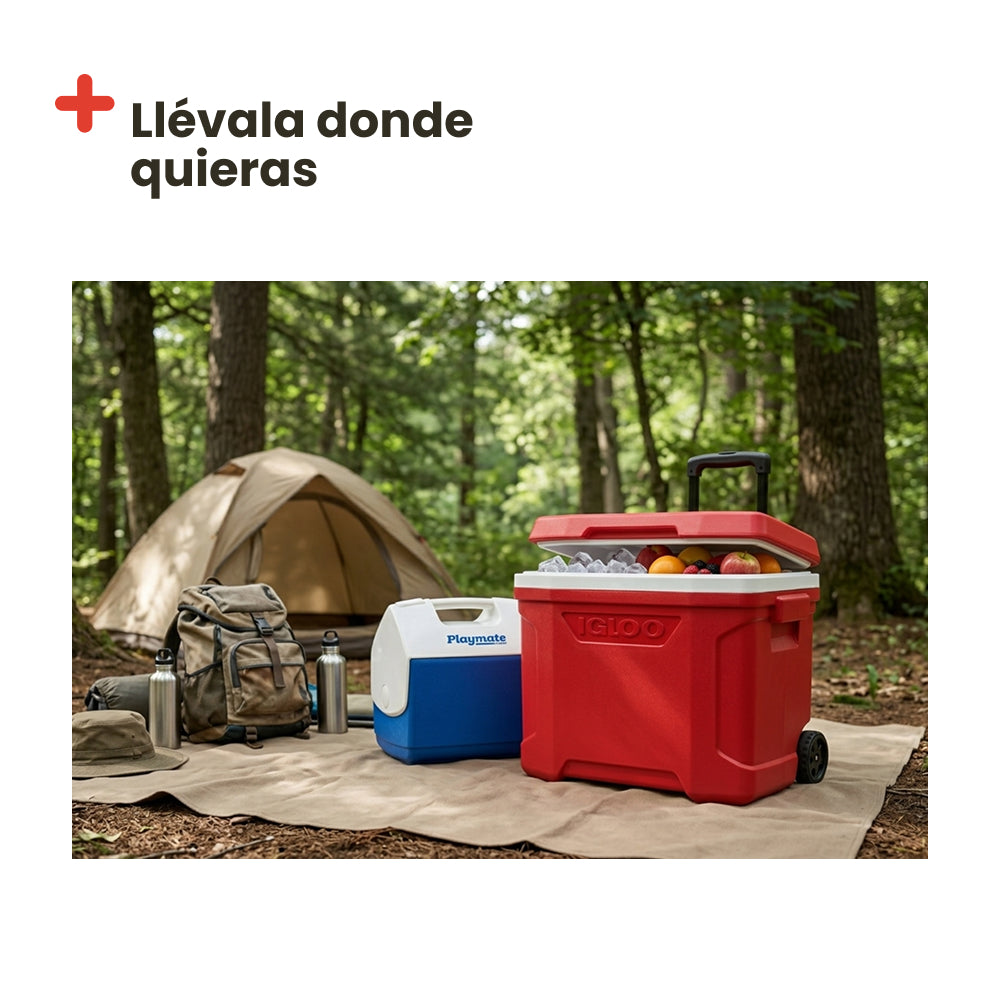 Glacière portable Igloo Profile Roller 28 rouge avec roulettes