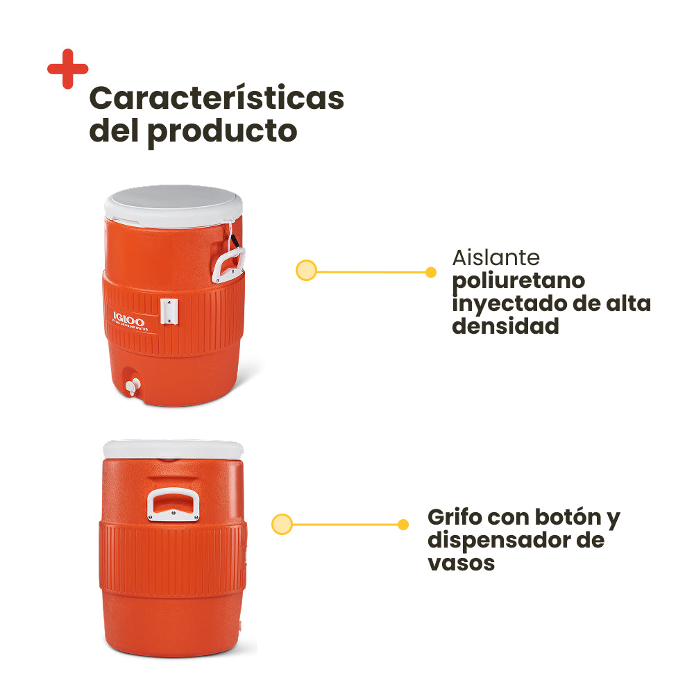 IGLOO SEAT TOP Thermos de 37,9 litres avec distributeur de gobelets