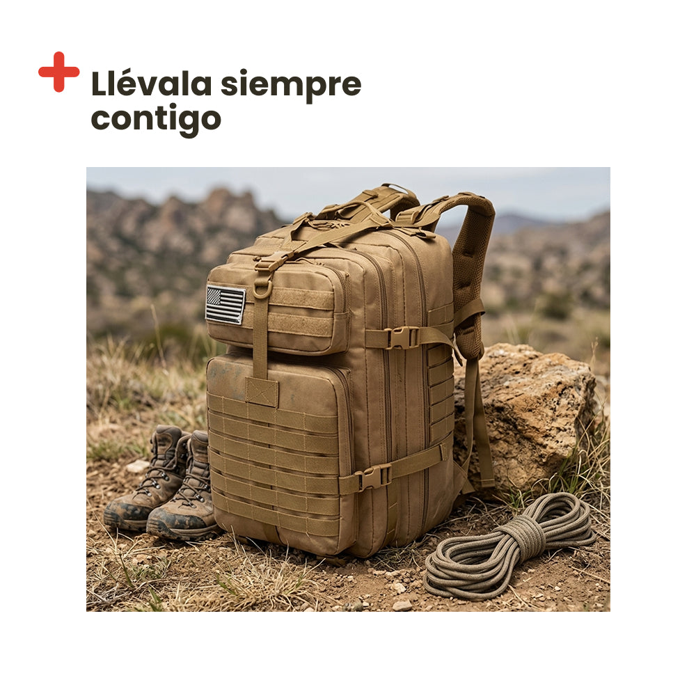 Mochila Táctica estilo Militar. 56L Beige