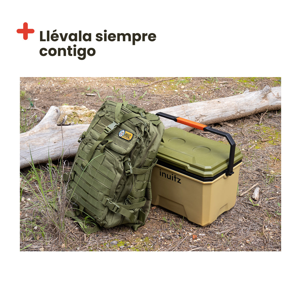 Green military style tactical backpack. 56L