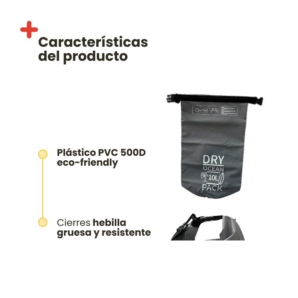 Bolsa estanca 10L. Gris
