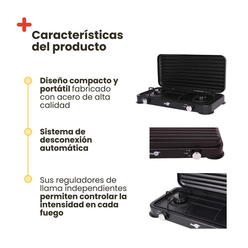 Hornillo doble de gas