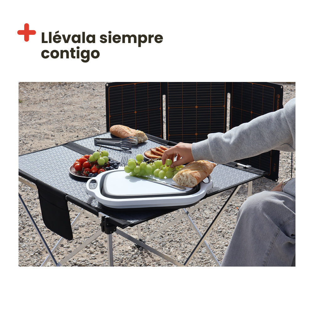 Fregadero plegable y tabla de cortar 2 en 1