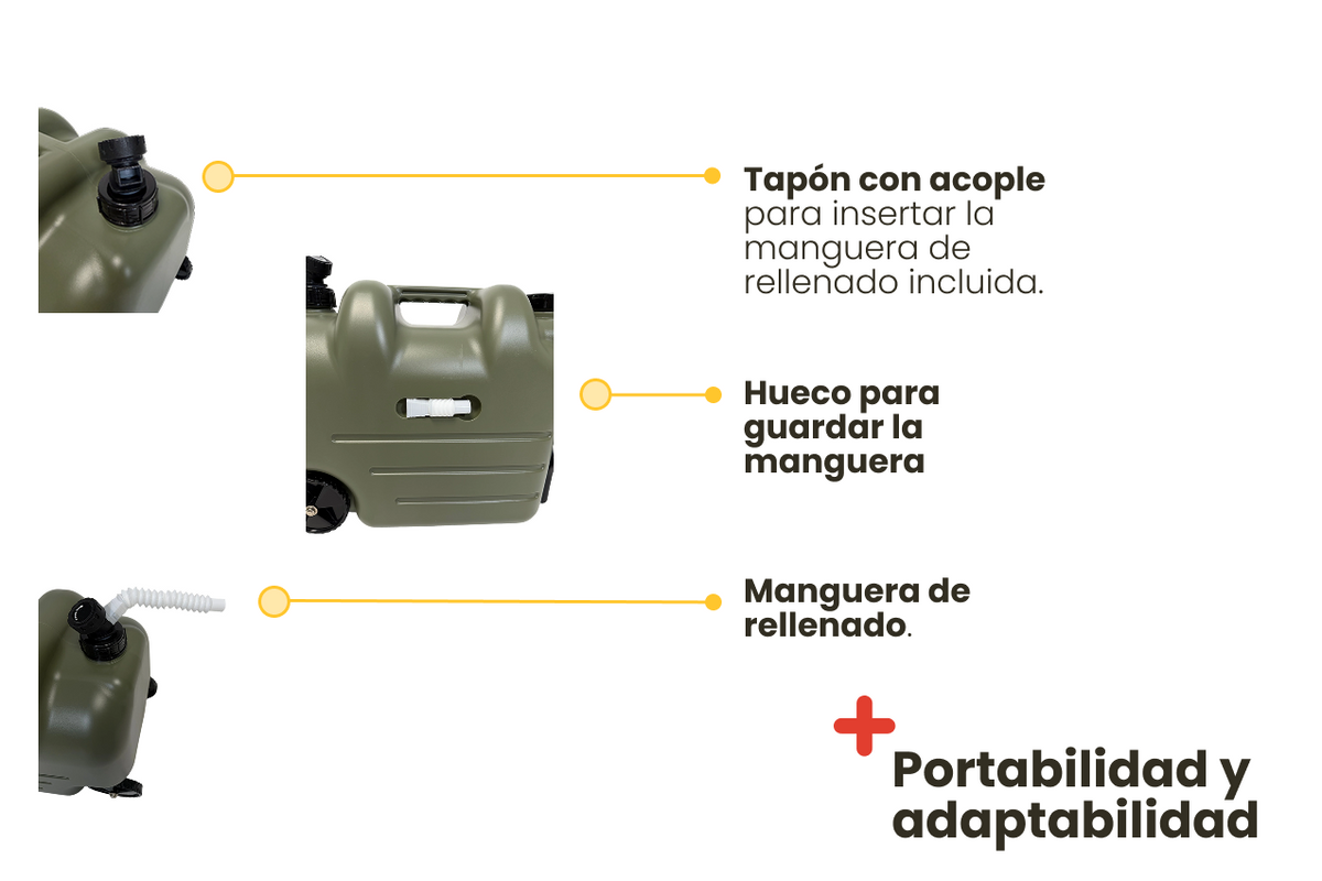 Depósito de Agua Portátil 28L con Ruedas Inuitz