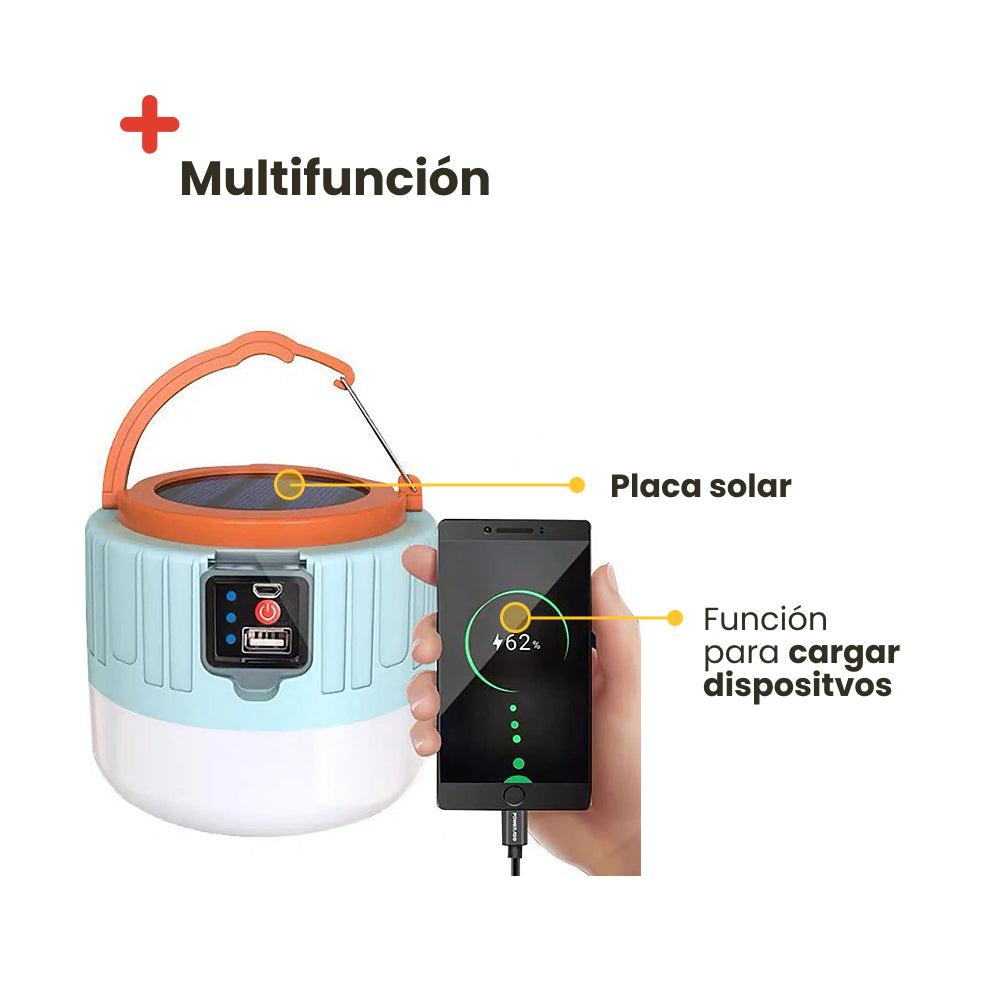 Farolillo LED con panel solar