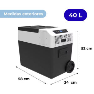 nevera/congelador 40L electrica dimensiones fuera 