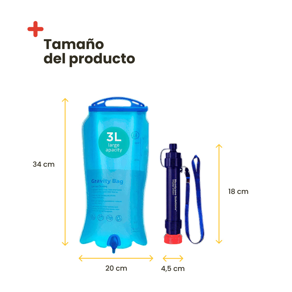 Filtro de agua + depósito 3L