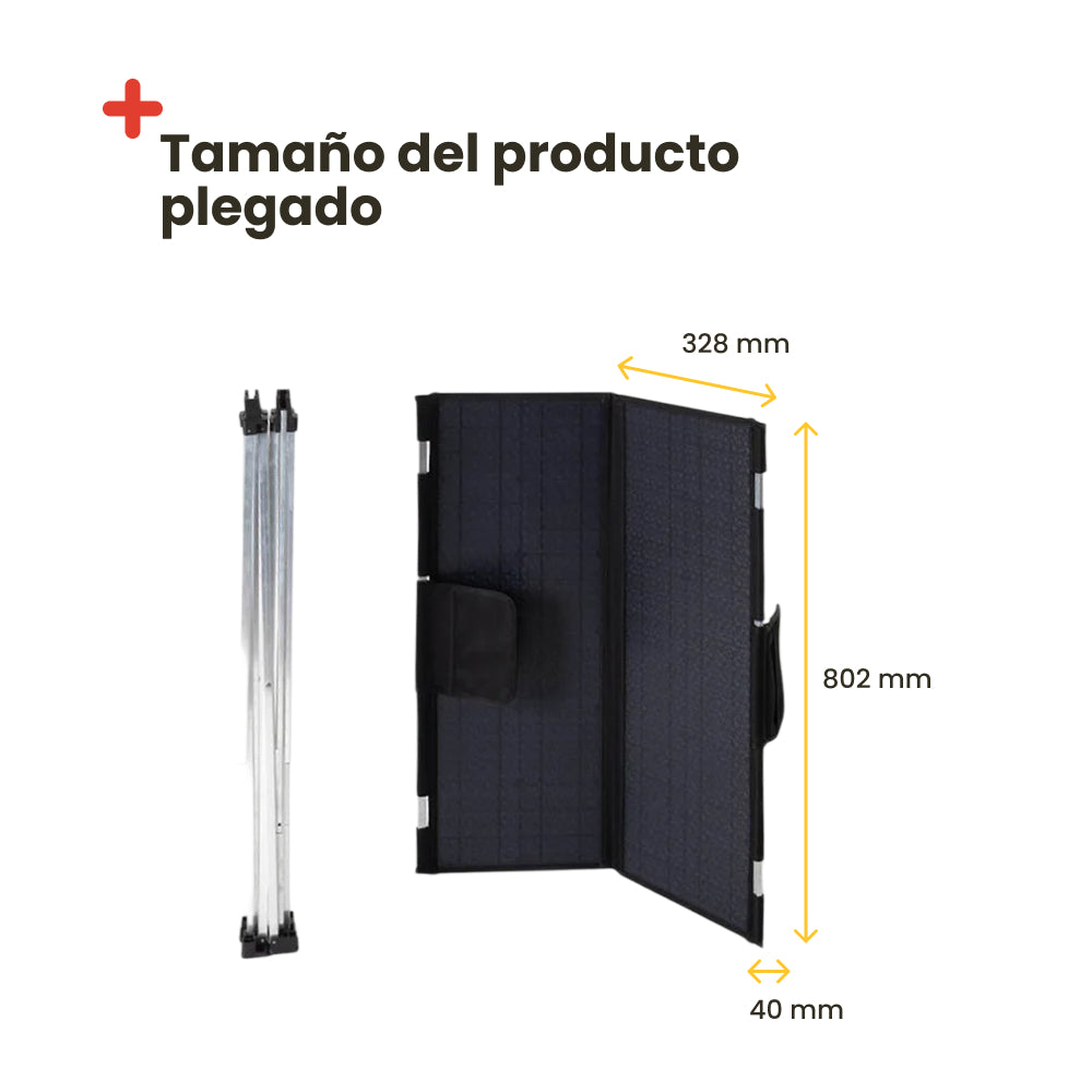 Table pliante portable avec panneau solaire. 60 W