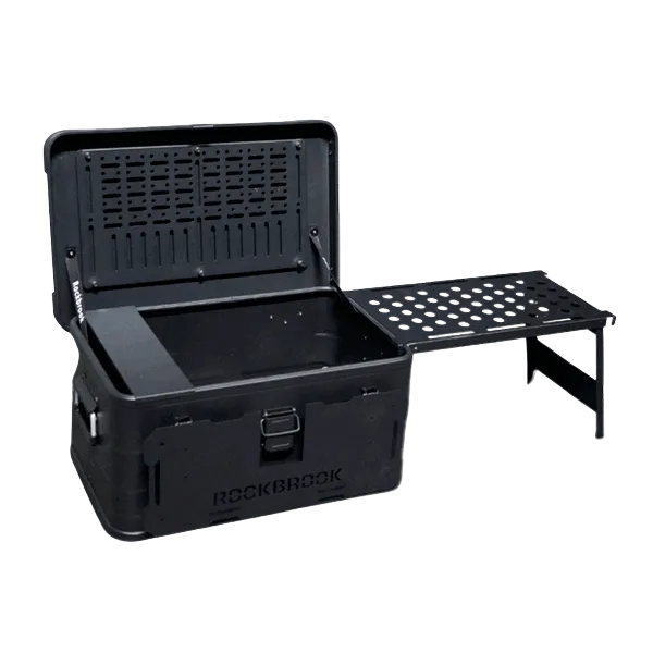 Caja almacenamiento 50l negra con mesa