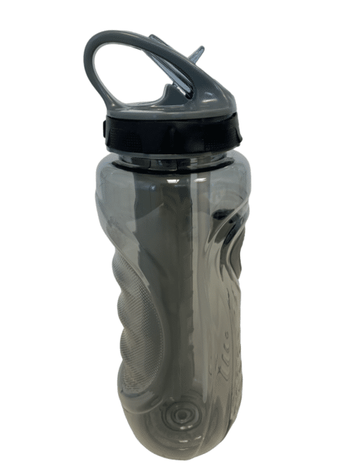 Botella de agua reutilizable con pajita negra