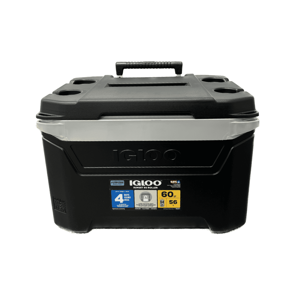 Nevera portátil con ruedas IGLOO Sunset Roller 60 con capacidad de 56 litros color negro - Inuitz