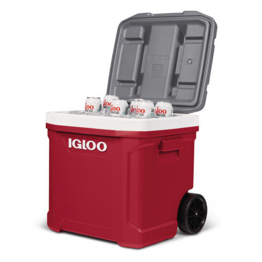 Nevera rígida con ruedas IGLOO Latitude 60 con capacidad de 56 litros color rojo