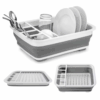 Fregadero plegable con tabla de cortar para camping