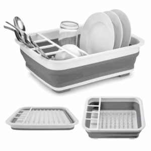 Fregadero plegable con tabla de cortar para camping